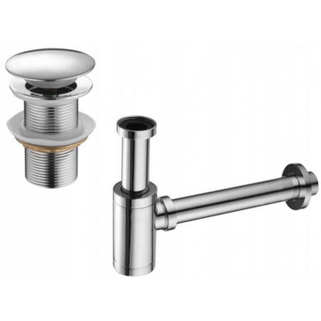 Mexen semi-sifon chiuvetă rotund cu dop click-clack, fără preaplin, crom - 7991050-00