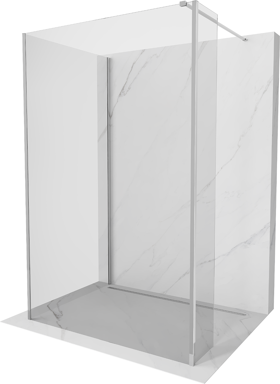 Mexen Kioto perete de duș Walk-in 140 x 95 x 30 cm, transparent, crom - 800-140-095-221-01-00-030