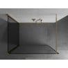 Mexen Kioto perete de duș Walk-in 130 x 120 cm, cadru negru, auriu - 800-130-212-50-70-120