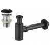Mexen semi-sifon pentru chiuvetă rotundă cu dop ceramic klik-klak, fără preaplin, negru - 7991050-75