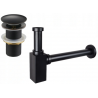 Mexen sifon parțial pentru chiuvetă pătrată cu dop click-clack, fără preaplin, negru antic- 7991060-79