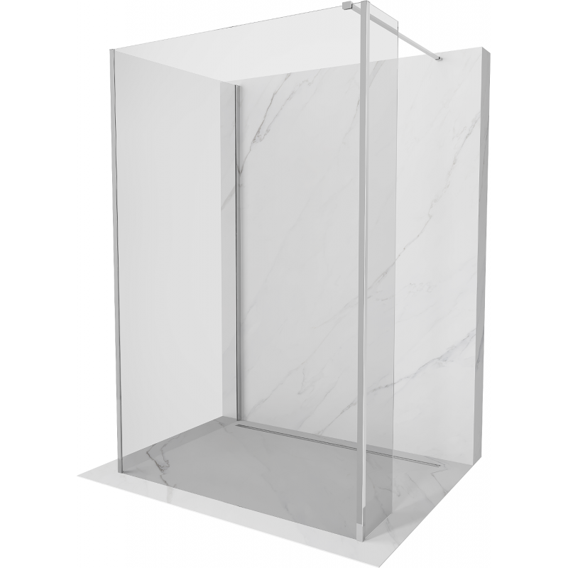 Mexen Kioto perete de duş Walk-in 130 x 95 x 40 cm, transparent, crom - 800-130-095-221-01-00-040