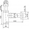 Mexen sifon pătrat pentru chiuvetă cu dop click-clac și preaplin, Aurie - 7992060-50