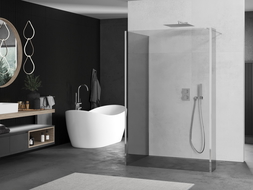 Mexen Kioto Walk-in zuhanyfal 140 x 100 x 40 cm, átlátszó, króm - 800-140-100-221-01-00-040