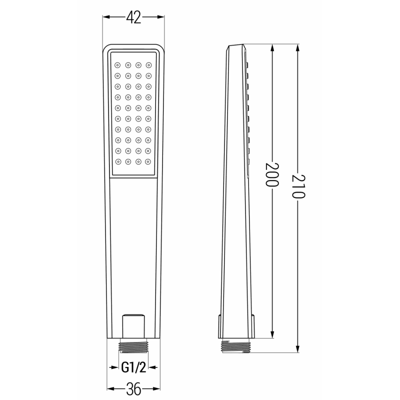 Mexen R-72 handset duș cu 1 funcție, crom - 79572-00
