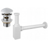 Mexen sifon parțial lavoar pătrat cu dop ceramic clic-clac, cu preaplin, alb - 7992060-25