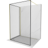 Mexen Kioto Walk-in zuhanyfal 90 x 80 cm, fekete keret, arany szálcsiszolt - 800-090-212-55-70-080