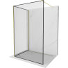 Mexen Kioto Walk-in zuhanyzófal 140 x 70 cm, fekete minta, arany kefélt - 800-140-212-55-70-070