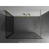 Mexen Kioto perete de duș Walk-in 90 x 80 cm, ramă neagră, auriu periat - 800-090-212-55-70-080