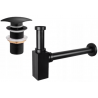 Mexen semi-sifon chiuvetă pătrat cu dop click-clack, fără preaplin, negru - 7991660-70