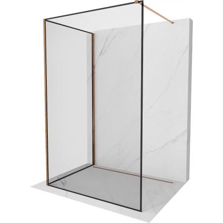 Mexen Kioto panou de duș Walk-in 120 x 70 cm, model negru, aur roz - 800-120-212-60-70-070