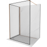 Mexen Kioto perete de duș Walk-in 90 x 70 cm, model negru, aur roz - 800-090-212-60-70-070