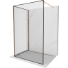 Mexen Kioto panou de duș Walk-in 100 x 80 cm, model negru, aur roz - 800-100-212-60-70-080