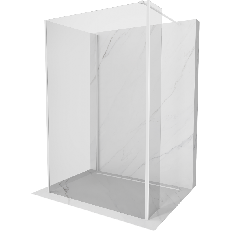 Mexen Kioto perete de duș Walk-in 120 x 75 x 30 cm, transparent, alb - 800-120-075-221-20-00-030