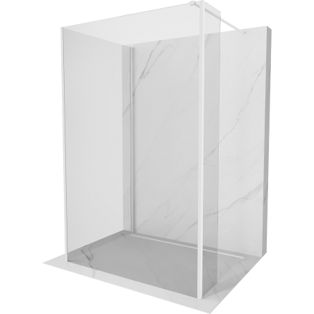 Mexen Kioto perete de duș Walk-in 120 x 75 x 30 cm, transparent, alb - 800-120-075-221-20-00-030