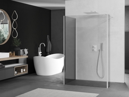 Mexen Kioto perete de duș Walk-in 135 x 80 x 30 cm, transparent, alb - 800-135-080-221-20-00-030