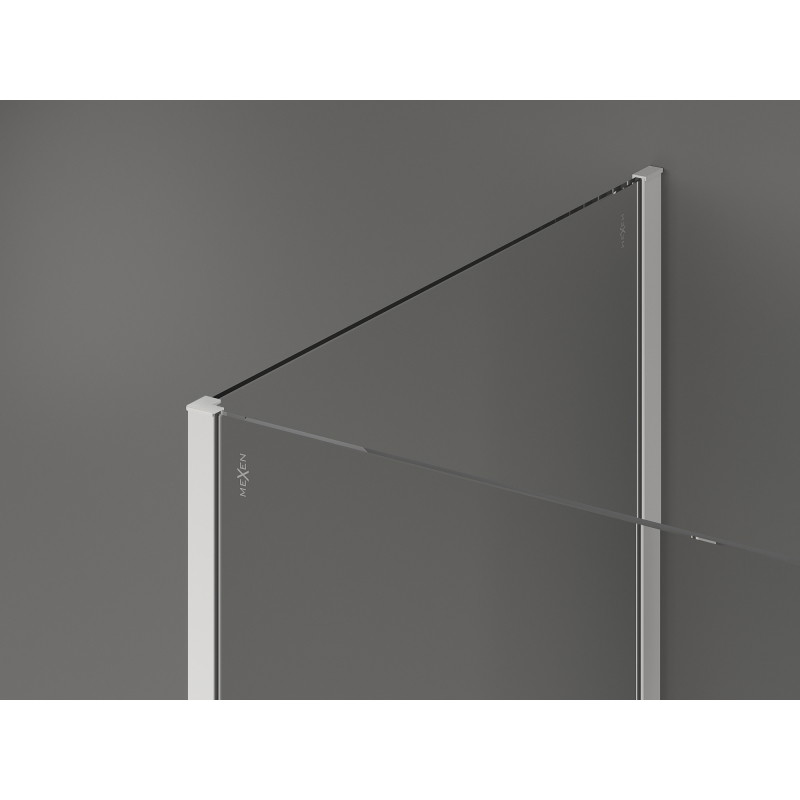 Mexen Kioto perete de duș Walk-in 135 x 80 x 30 cm, transparent, alb - 800-135-080-221-20-00-030