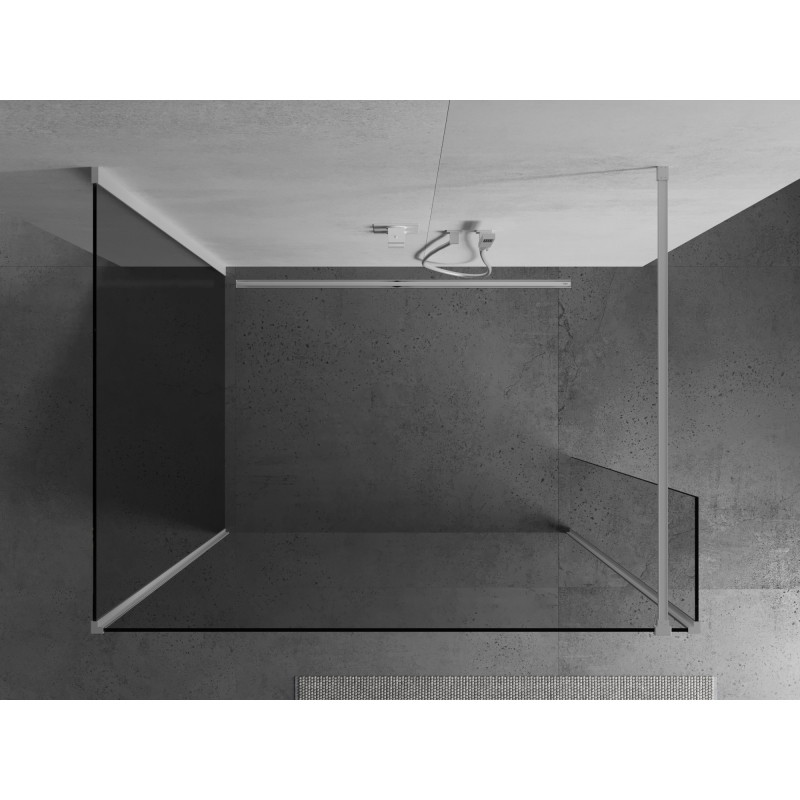 Mexen Kioto perete de duș Walk-in 135 x 80 x 30 cm, transparent, alb - 800-135-080-221-20-00-030