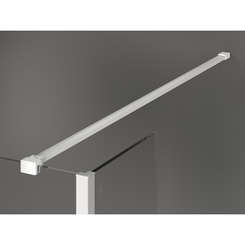 Mexen Kioto zuhanyfal Walk-in 140 x 80 x 30 cm, átlátszó, fehér - 800-140-080-221-20-00-030