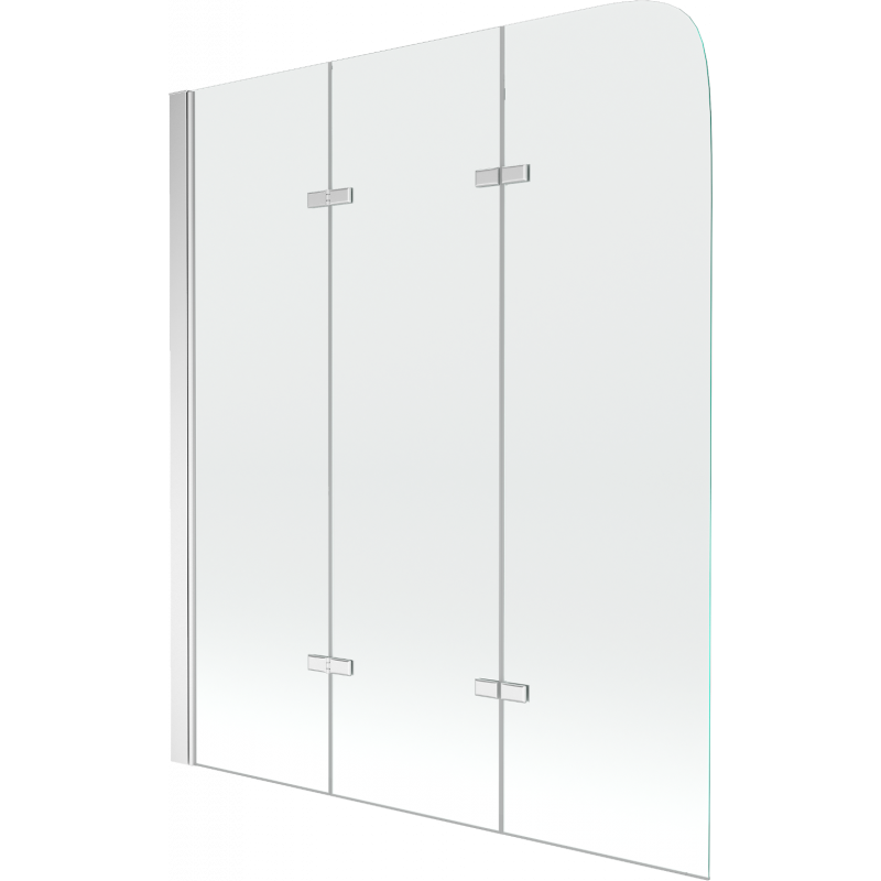 Mexen Felix paravan cadă 3-panel 120 x 140 cm, transparent, crom - 890-120-003-01-00