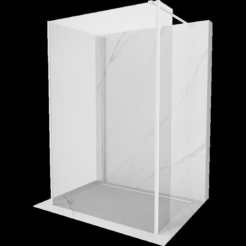 Mexen Kioto perete de duș Walk-in 135 x 110 x 30 cm, transparent, alb - 800-135-110-221-20-00-030