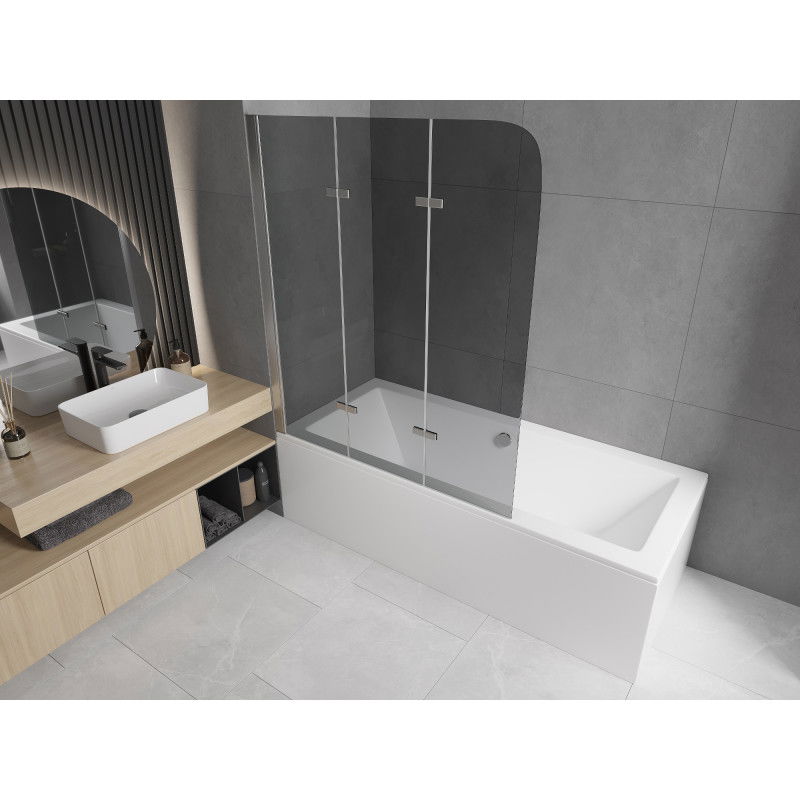 Mexen Felix paravan de baie cu 3 panouri 120 x 140 cm, grafit, crom - 890-120-003-01-40