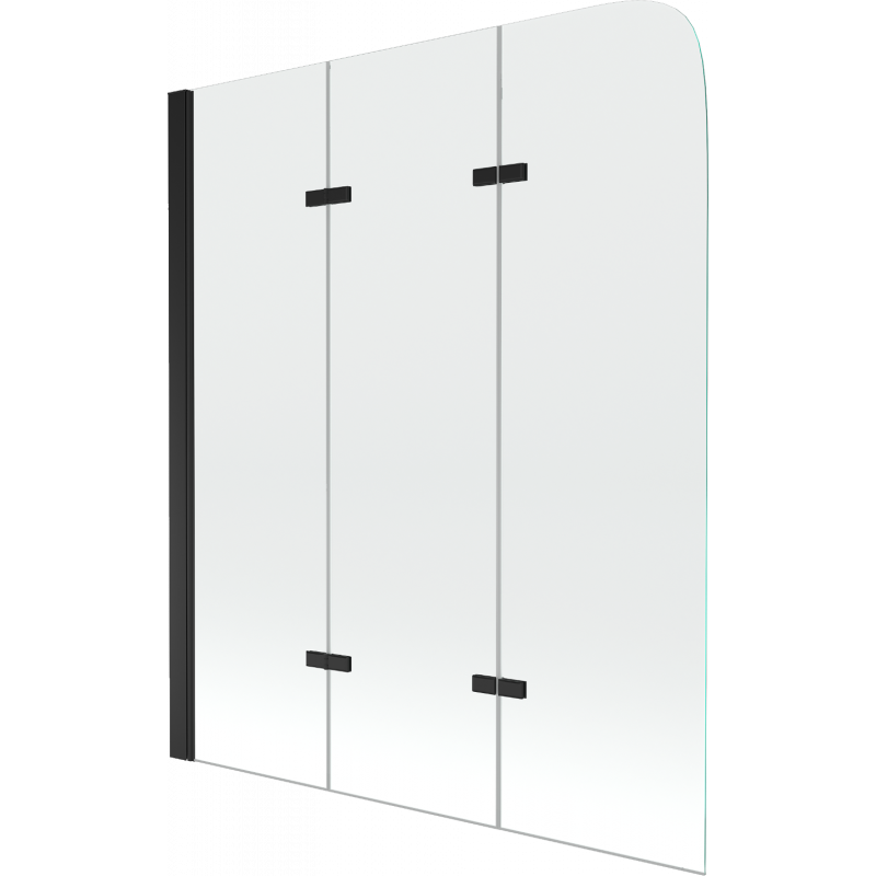 Mexen Felix paravan de baie cu 3 panouri, 120 x 140 cm, transparent, negru - 890-120-003-70-00