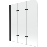 Mexen Felix paravan de baie cu 3 panouri, 120 x 140 cm, transparent, negru - 890-120-003-70-00