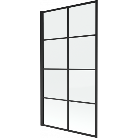 Mexen Alex 1-paneles kádparaván 70 x 140 cm, fekete rács - 893-070-001-70-77