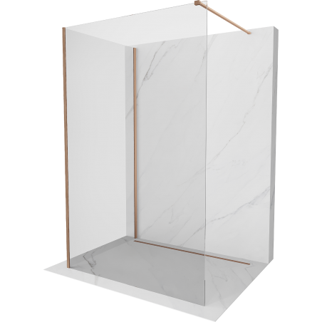 Mexen Kioto Walk-in zuhanyfal 100 x 80 cm, átlátszó, csiszolt réz - 800-100-212-65-00-080