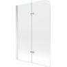 Mexen Felix paravan de cadă cu 2 panouri 100 x 140 cm, transparent, crom - 890-100-002-01-00