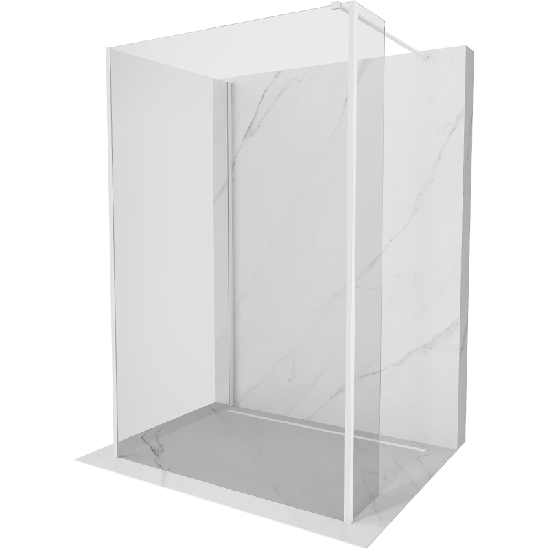 Mexen Kioto paravan de duş Walk-in 90 x 85 x 40 cm, transparent, alb - 800-090-085-221-20-00-040