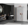 Mexen Kioto Walk-in zuhanyfal 130 x 90 cm, átlátszó, selyem matt réz - 800-130-212-65-00-090