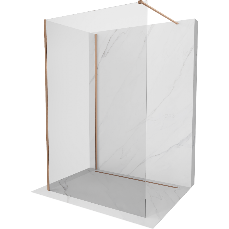 Mexen Kioto perete de duș Walk-in 130 x 90 cm, transparent, cupru periat - 800-130-212-65-00-090