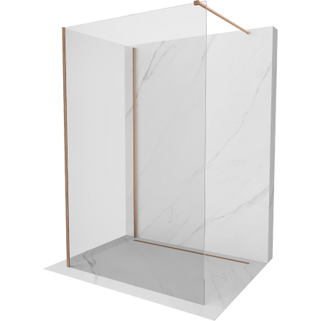 Mexen Kioto Walk-in zuhanyfal 130 x 90 cm, átlátszó, selyem matt réz - 800-130-212-65-00-090