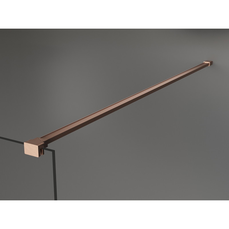 Mexen Kioto Walk-in zuhanyfal 130 x 90 cm, átlátszó, selyem matt réz - 800-130-212-65-00-090