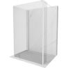 Mexen Kioto perete duş Walk-in 130 x 100 x 40 cm, transparent, alb - 800-130-100-221-20-00-040