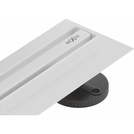 Mexen Flat 360° Slim forgatható lineáris padlóösszefolyó 110 cm, fehér - 1241110