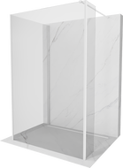 Mexen Kioto Walk-in zuhanyfal 135 x 120 x 40 cm, átlátszó, fehér - 800-135-120-221-20-00-040