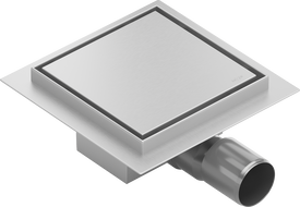 Mexen Flat-Q M13 négyzet alakú padlóösszefolyó 12 x 12 cm, inox - 1010012