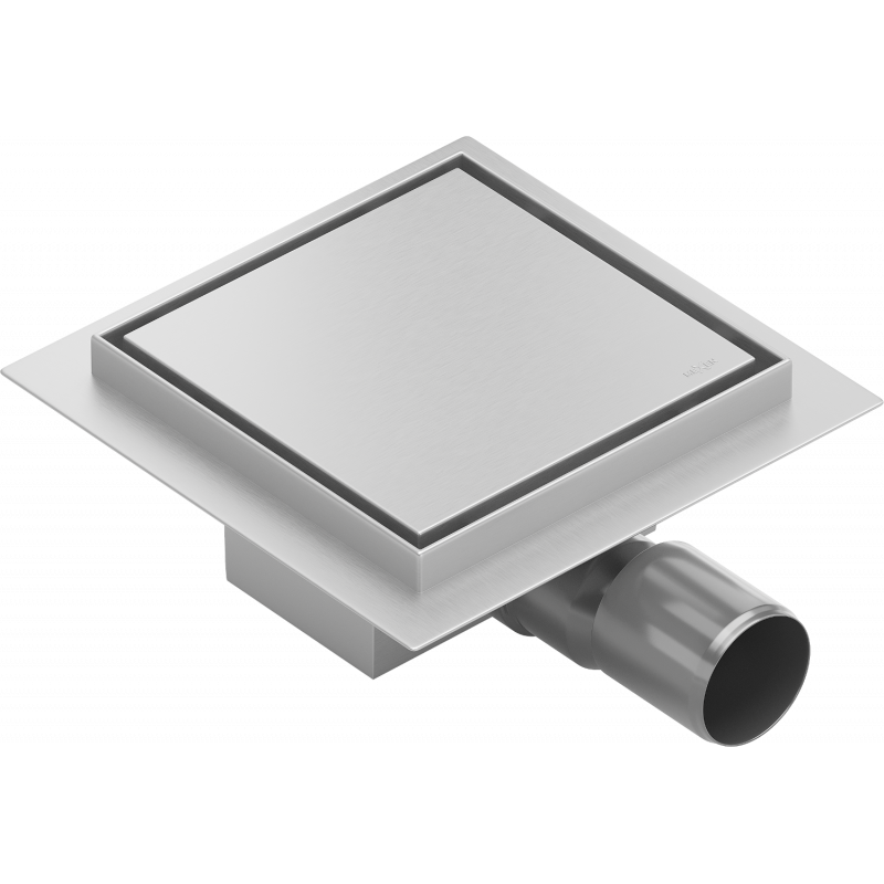 Mexen Flat-Q M13 padlóba süllyesztett, négyzet alakú lefolyó 15 x 15 cm, inox - 1010015