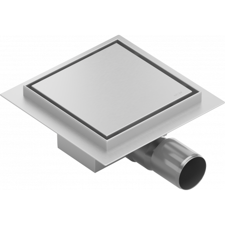 Mexen Flat-Q M13 padlóba süllyesztett, négyzet alakú lefolyó 15 x 15 cm, inox - 1010015