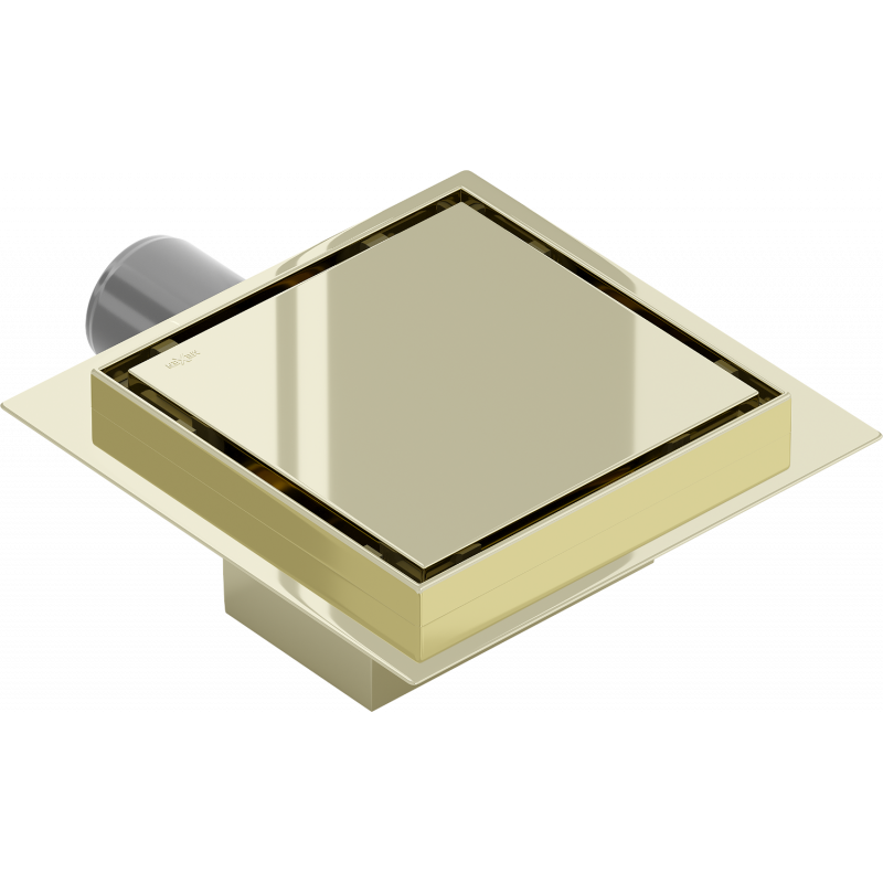 Mexen Flat-Q M13 sifon de pardoseală pătrat 12 x 12 cm, auriu - 1510012