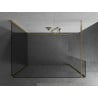 Mexen Kioto paravan de duş Walk-in 120 x 85 x 30 cm, transparent, auriu - 800-120-085-221-50-00-030