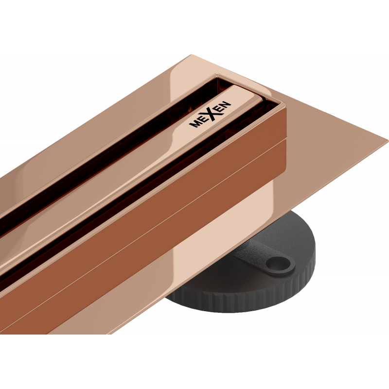 Mexen Flat 360° Slim forgó zuhanyfolyóka 70 cm, Rózsaszín-arany - 1641070