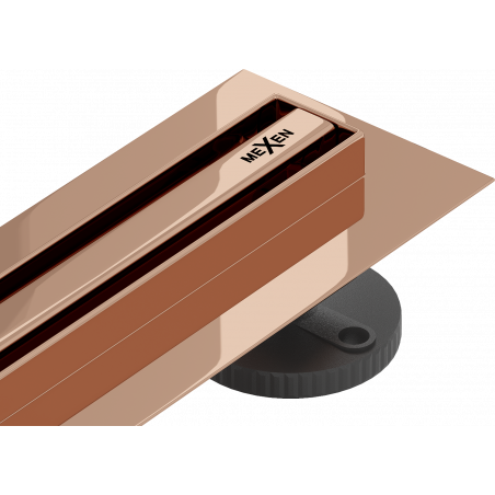 Mexen Flat 360° Slim forgó zuhanyfolyóka 70 cm, Rózsaszín-arany - 1641070