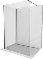 Mexen Kioto Walk-in zuhanyfal 130 x 120 cm, átlátszó, pisztolyszürke kefélt - 800-130-212-66-00-120