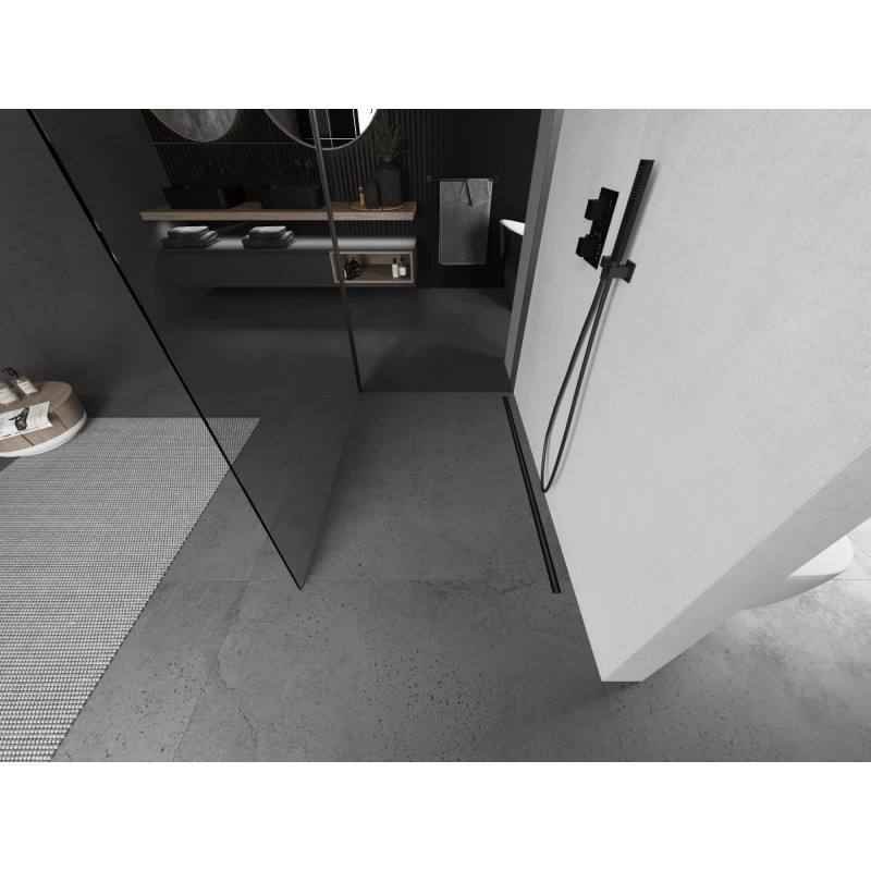 Mexen Kioto perete de duș Walk-in 130 x 120 cm, transparent, gri armă periat - 800-130-212-66-00-120