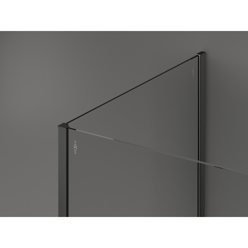Mexen Kioto Walk-in zuhanyfal 130 x 120 cm, átlátszó, pisztolyszürke kefélt - 800-130-212-66-00-120