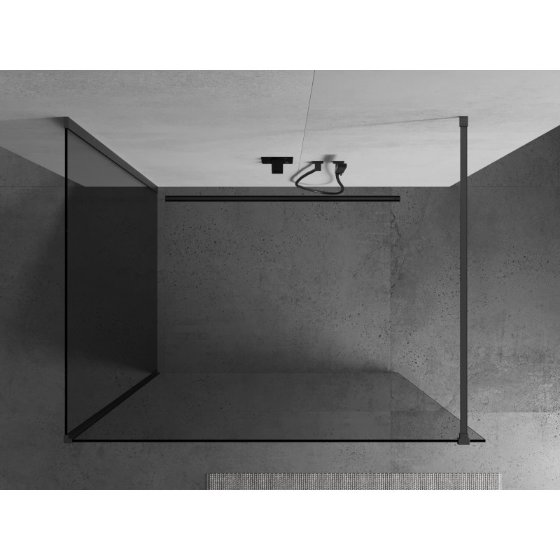 Mexen Kioto Walk-in zuhanyfal 130 x 120 cm, átlátszó, pisztolyszürke kefélt - 800-130-212-66-00-120